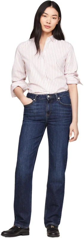 Tommy Hilfiger Women's Classic Straight Fit Jeans, Blue (Dark Blue), 25W/28L