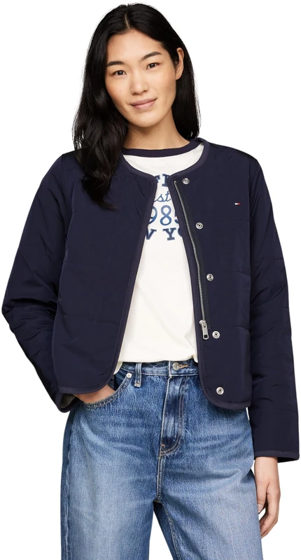 Tommy Hilfiger Women's Lightweight Jersey Lined Jacket, Blue (Desert Sky), XS