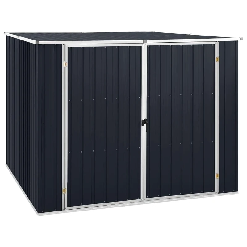 vidaXL Garden Shed - Galvanised Steel Construction - Weather-Proof Storage Solutions - Double Door Access - Easy Assembly - Anthracite
