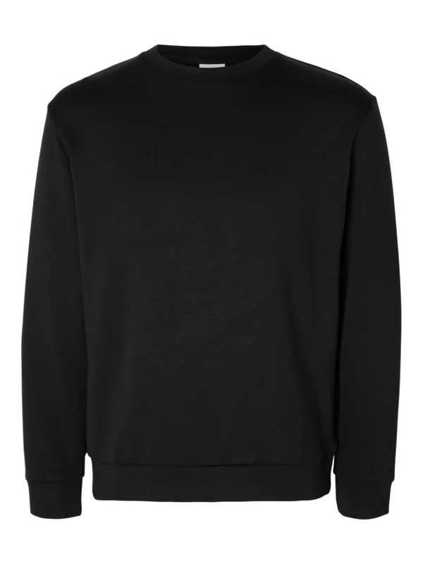 SELETED HOMME Men's Slhemanuel Soft Crew Neck Sweat Noos Sweatshirt, black, L