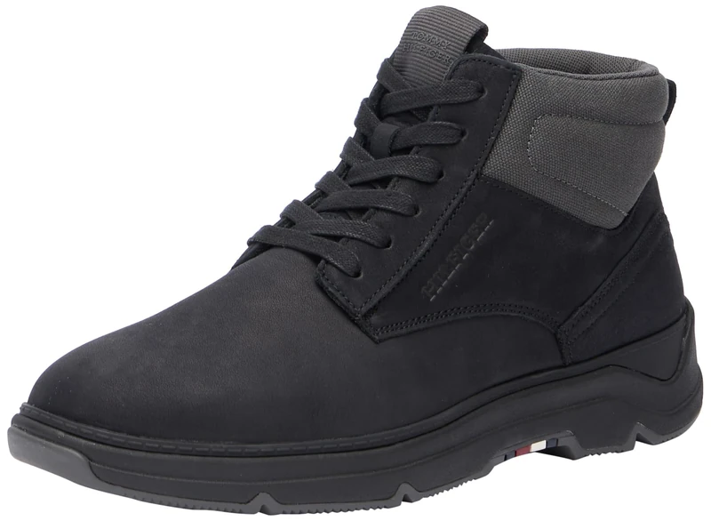 Tommy Hilfiger Men HILIFGER NUBUCK HYBRID CHUKKA, Black, 42 EU
