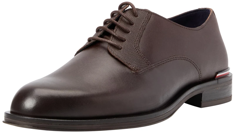 Tommy Hilfiger Men CORE RWB Hilfiger Text LTH Shoe, Cocoa, 43 EU