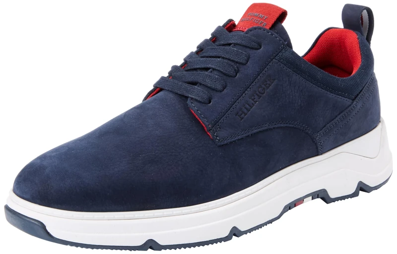 Tommy Hilfiger Men Hilfiger Nubuck Mix Hybrid Shoe, Desert Sky, 41 EU