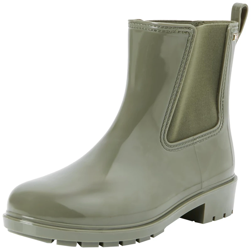 Tommy Hilfiger Women's Nonslip Flag Rainboots, Green (Utility Olive), 5