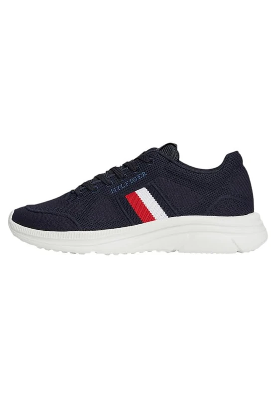 Tommy Hilfiger Men's Modern Runner Knit Trainers, Blue (Desert Sky), 6,5