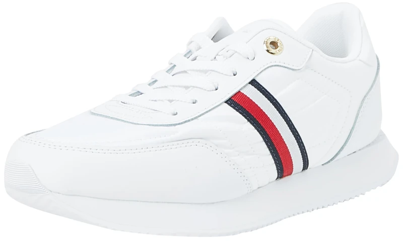 Tommy Hilfiger Women Essential Runner Global Stripes, White, 36 EU