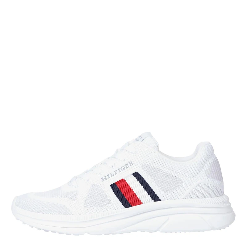 Tommy Hilfiger Men's Modern Runner Knit Trainers, White (White), 6,5