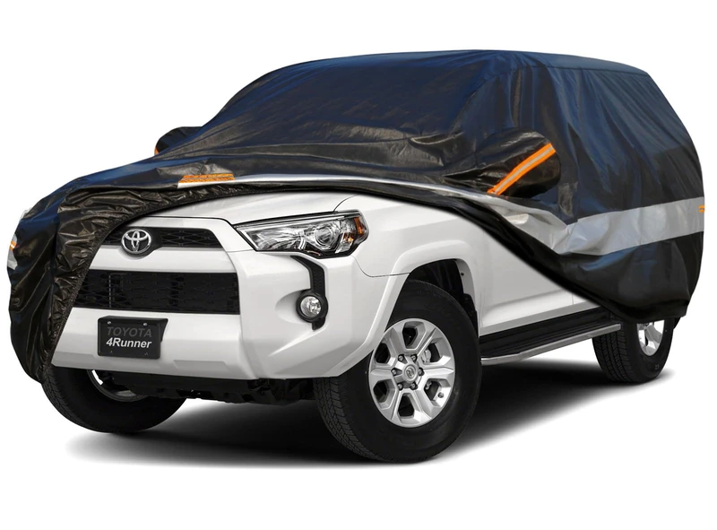 Holthly 10 Layers SUV Car Cover Custom Fit for Toyota 4Runner (2002-2024) Waterproof All Weather for Automobiles, Outdoor Full Cover Sun UV Rain Protection.Black