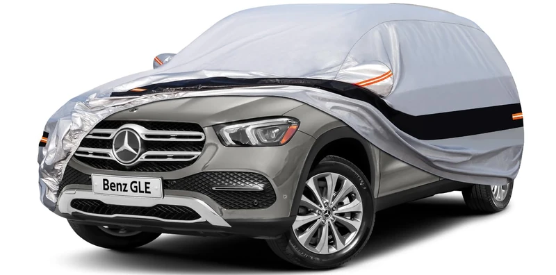 Holthly 10 Layers SUV Car Cover Custom Fit for Mercedes Benz GLE 350 450 (2015-2024) Waterproof All Weather for Automobiles, Outdoor Full Cover Rain Sun UV Protection.Silver