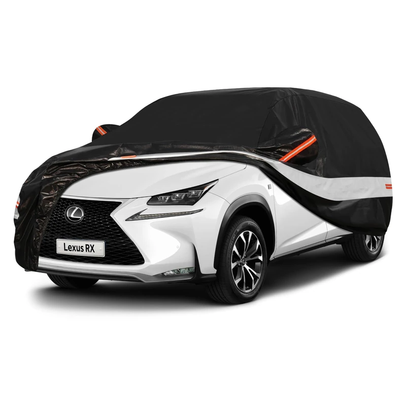 Holthly 10 Layers SUV Car Cover Custom Fit for Lexus RX350 RX450 RX500(2015-2024) Waterproof All Weather for Automobiles, Outdoor Full Cover Sun UV Rain Protection with Cotton.Black