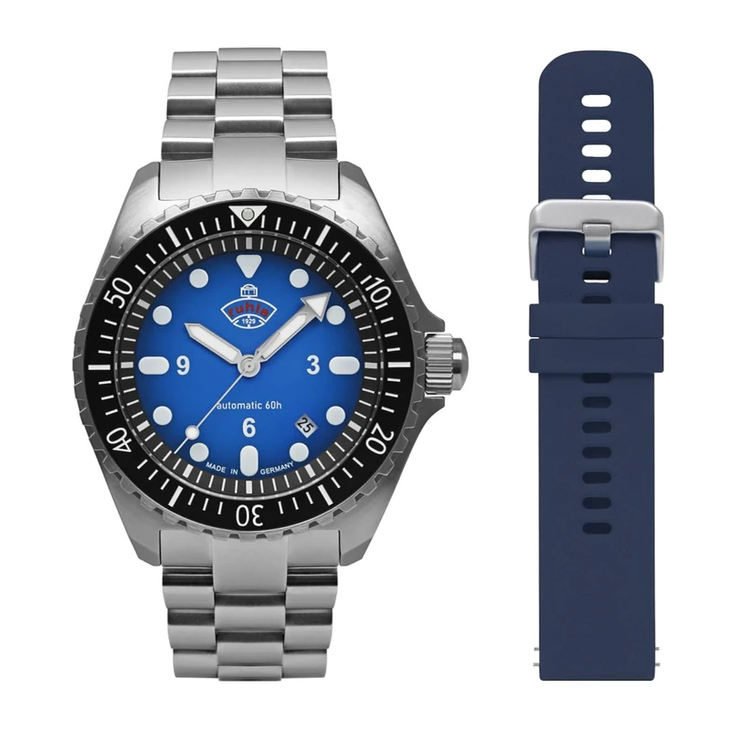 ruhla 4960M-3 Diving Watch Set, Blue, Classic