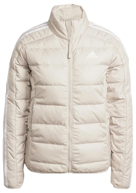 adidas Women's Essentials 3-Stripes Light Down Jacket, wonder beige, XS