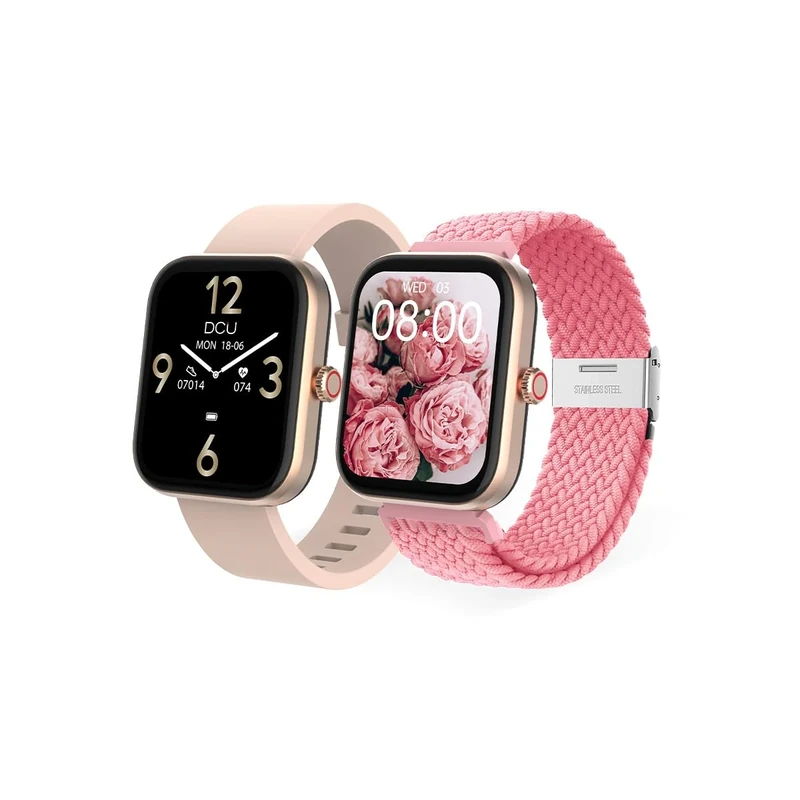 DCU TECNOLOGIC - Los Angeles Smartwatch - Smart watch - Includes 2 straps: silicone and nylon - 1.8" TFT touch screen - 22 sports modes