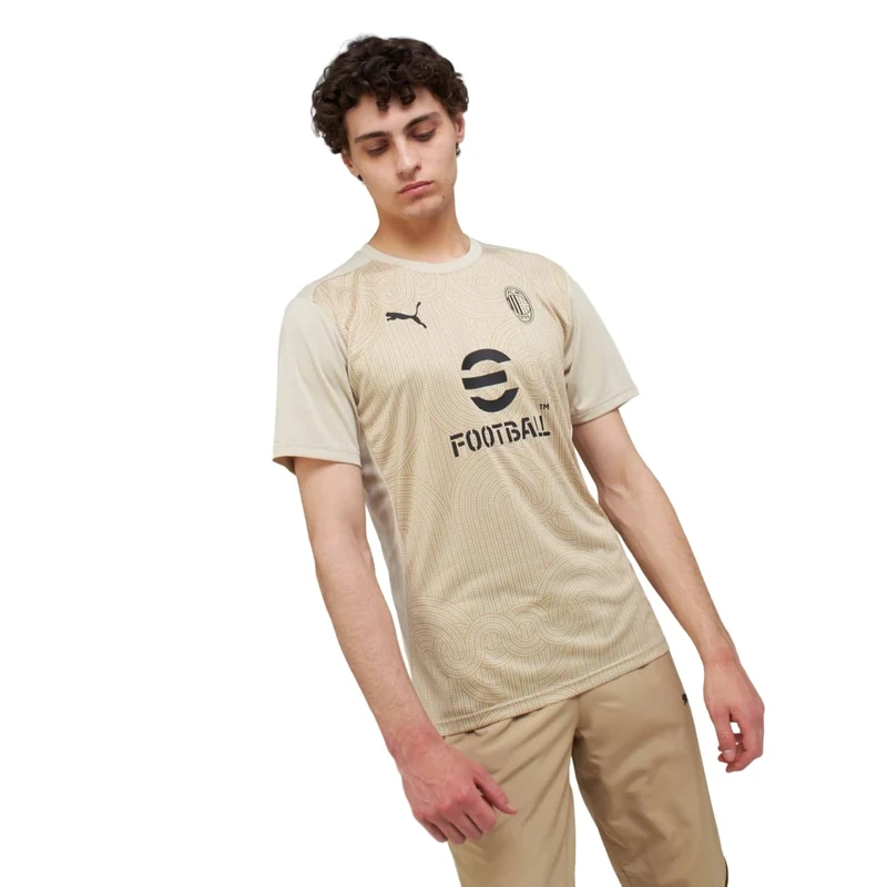 A.C. Milan Maglia Prematch Match Shirt, Season 2024/25, DryCell Technology, Regular Fit, Beige, M