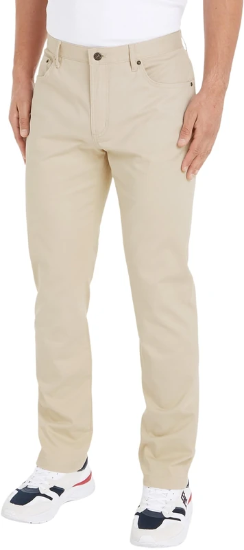 Tommy Hilfiger Men's Denton Cotton Straight Fit Chinos, Beige (Classic Beige), 31W/29L