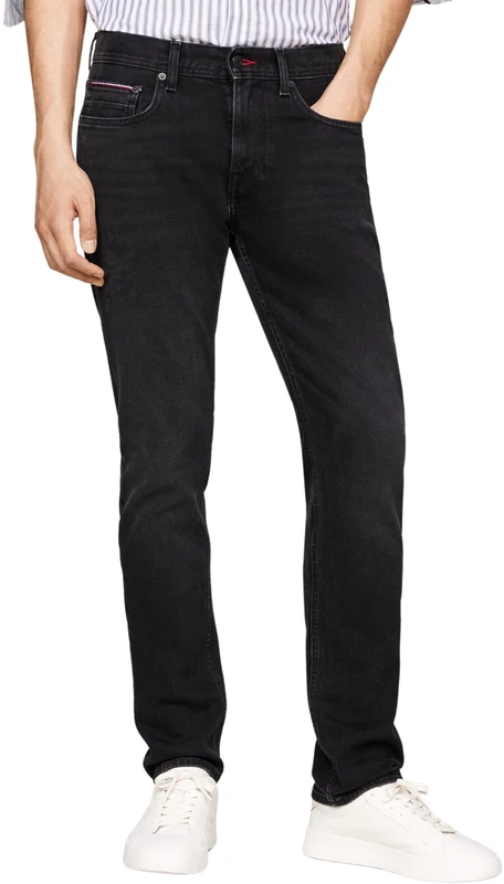 Tommy Hilfiger Men's Straight Fit Jeans, Black (Kane Black), 30W/36L