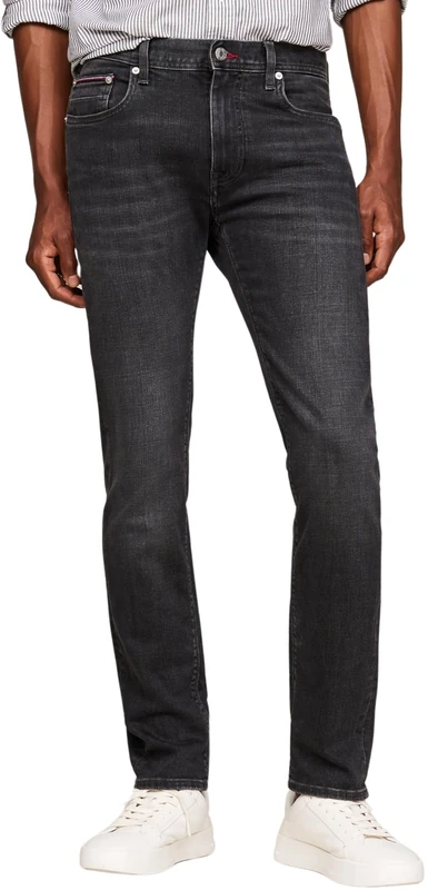 Tommy Hilfiger Men's Slim Fit Jeans, Black (Stark Black), 29W/34L