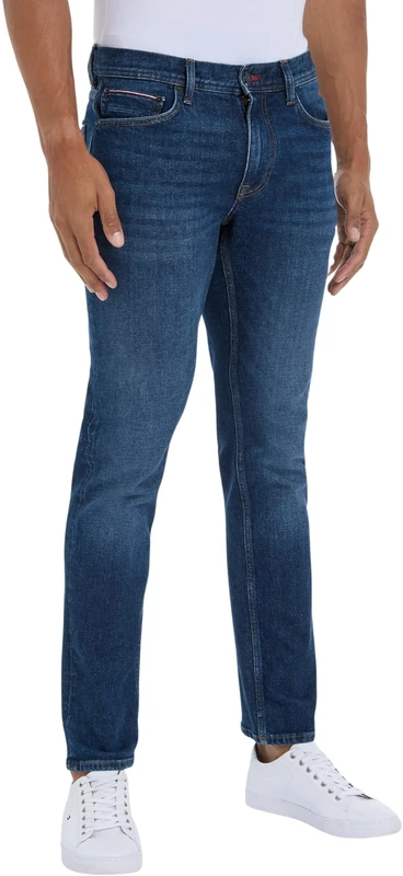 Tommy Hilfiger Men's Straight Fit Jeans, Blue (Baker Indigo), 28W/34L