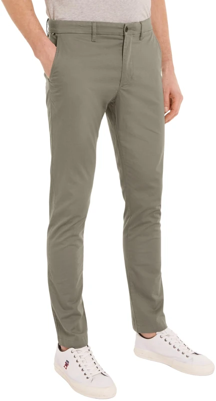 Tommy Hilfiger Men's Bleecker Printed Structure Slim Fit Chinos, Grey (Hydrogen Grey), 30W/28L