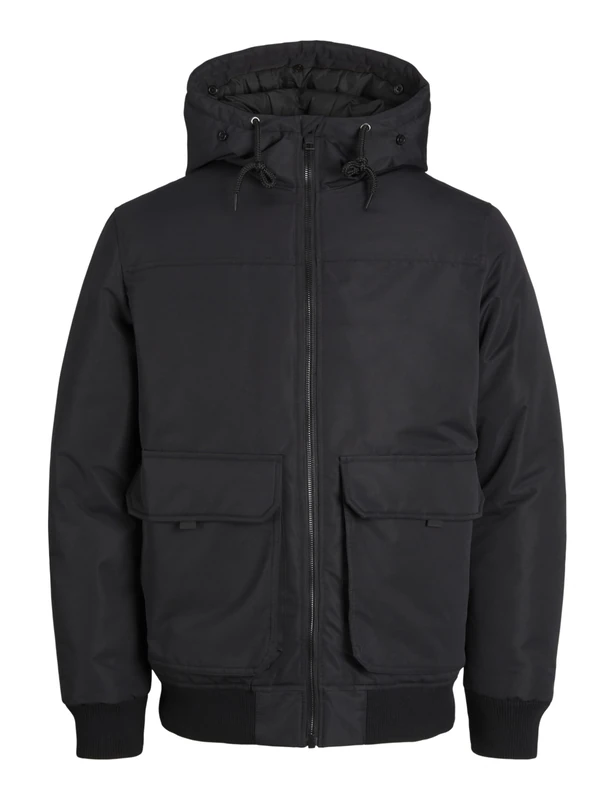 JACK&JONES PLUS Men's JJCONSTRUCT Bomber PLS Bomber Jacket, Black, 4XL, black, XXXXL - Image 1