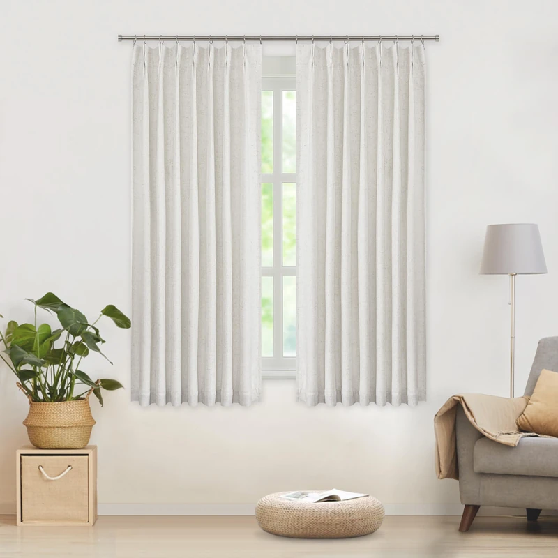 WEST LAKE Bailey Linen Pinch Pleated Full Blackout Window Curtains 63 Inch