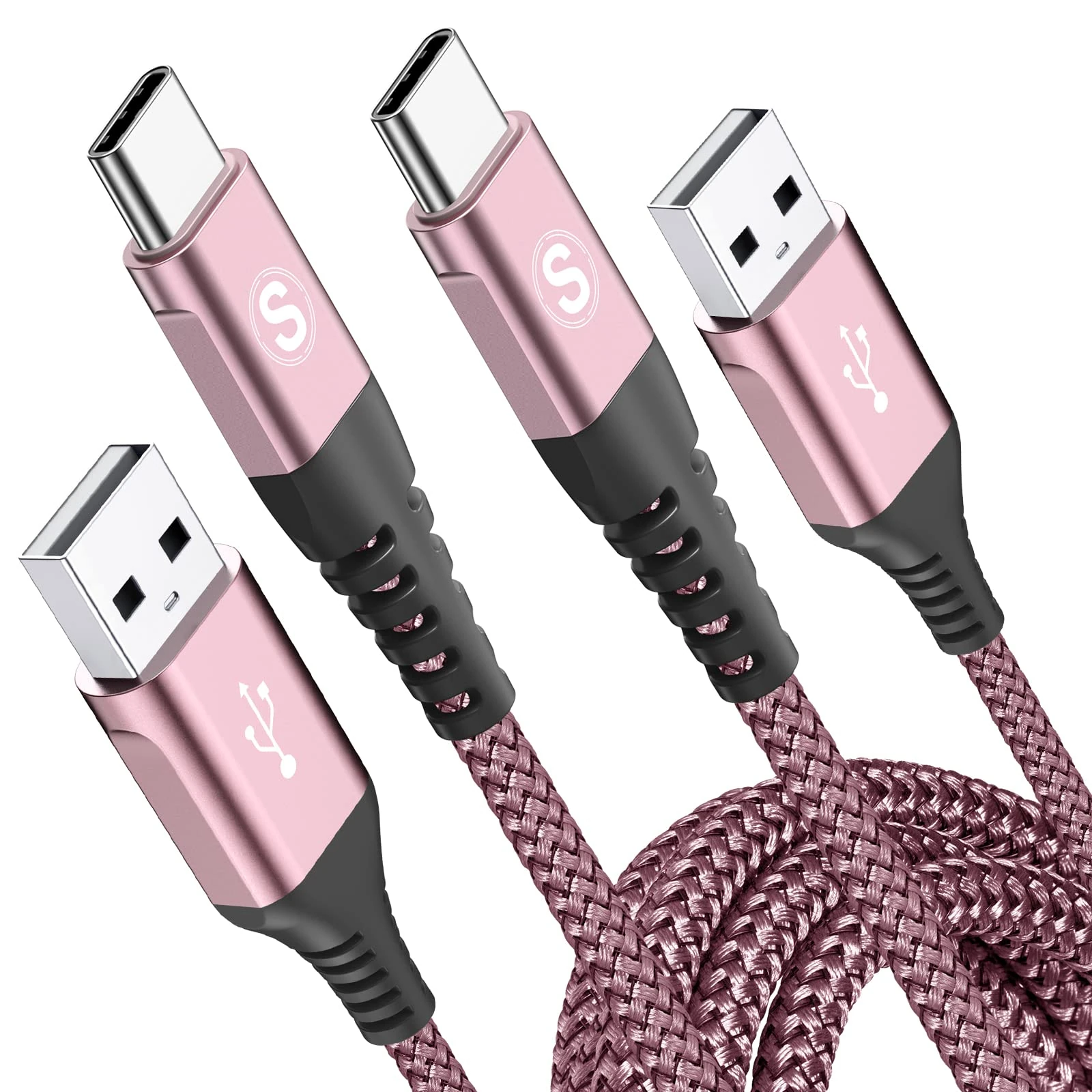 2Pack 3M USB C Charger Cables, Super Fast Charging Type C Phone Wire for 15 Plus Pro Max, Samsung Galaxy S23/S22/S21/S20/S10/S9 A54/A53/A34/A14/A12 Z Flip 3/4/5 iPad Pro