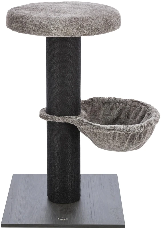 TRIXIE Cat Tree Mauricio 33 in Brown – Small Cat Tree on 2 Levels with Cozy Hammock & Scratching Options on a Sturdy MDF Base – 44458