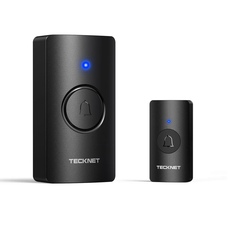 TECKNET Wireless Doorbell, Waterproof Doorbell Battery-Operated Cordless Door Chime Kit with up to 1300 FT/400 M Wireless Range, 5-Level Volume & 60 Chimes with 4.5 Year Battery Life