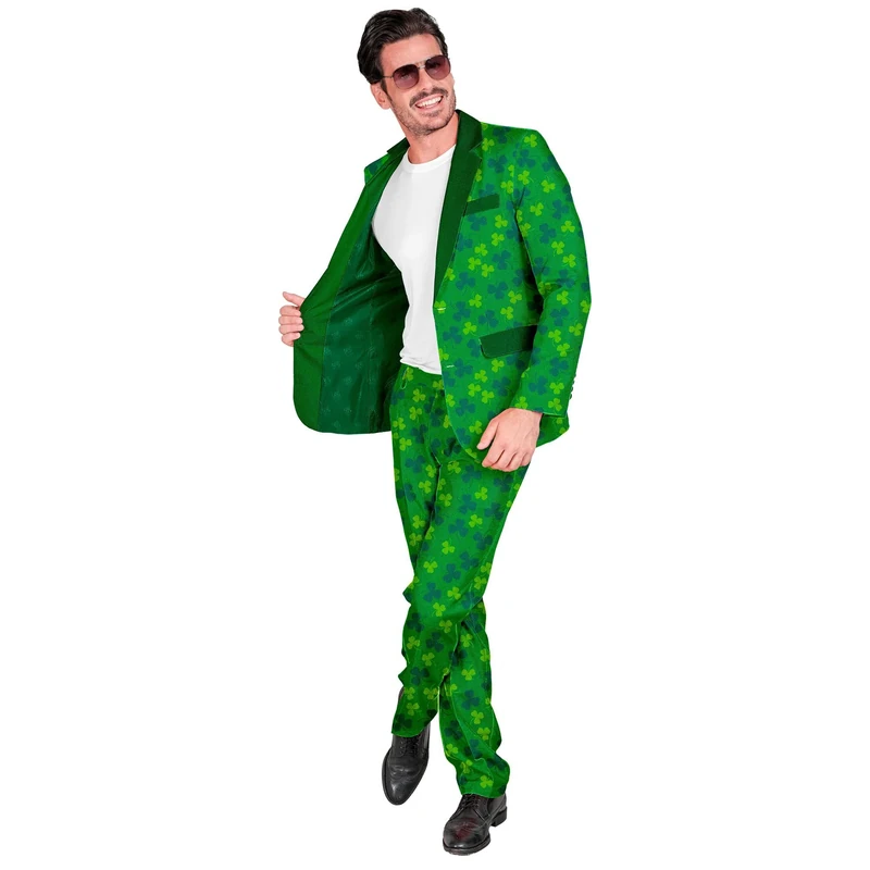 Widmann W MILANO Party Fashion - St Patricks Day Suit Men's Jacket and Trousers Ireland Clover - Image 1