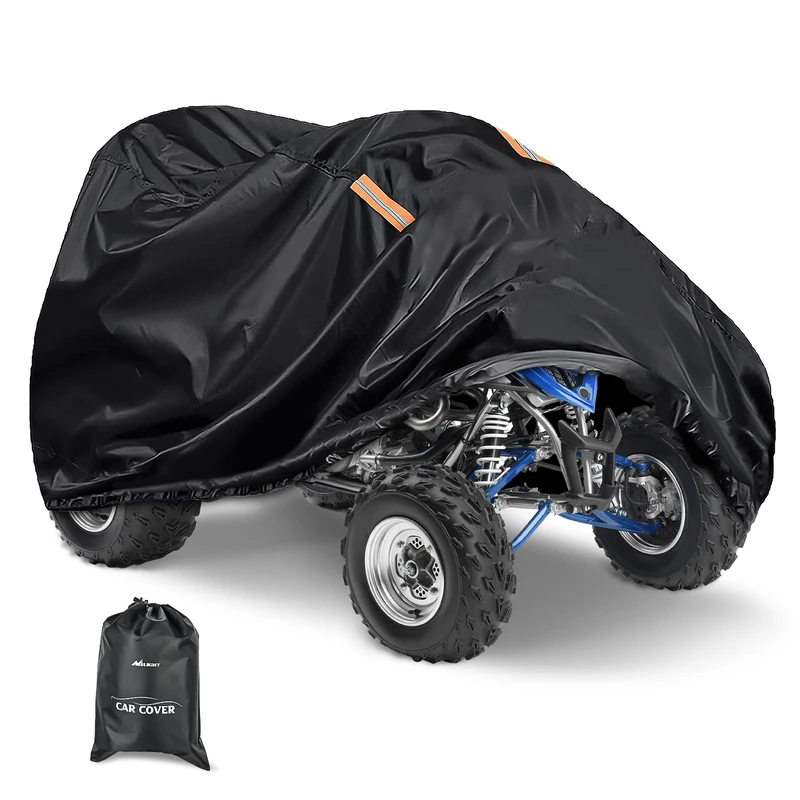 Nilight ATV Cover Waterproof 420D Heavy Duty Ripstop Material Black Protects 4 Wheeler from Snow Rain All Season All Weather UV Protection Fits up to 82"(82'' Lx47''W x 45''H)