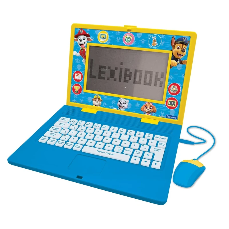 LEXIBOOK, Paw Patrol, Bilingual and Educational Laptop French/English, Toy for Children, 170 Activities to Learn, Play Games and Music, Large Screen, Blue/yellow, JC599PAi1