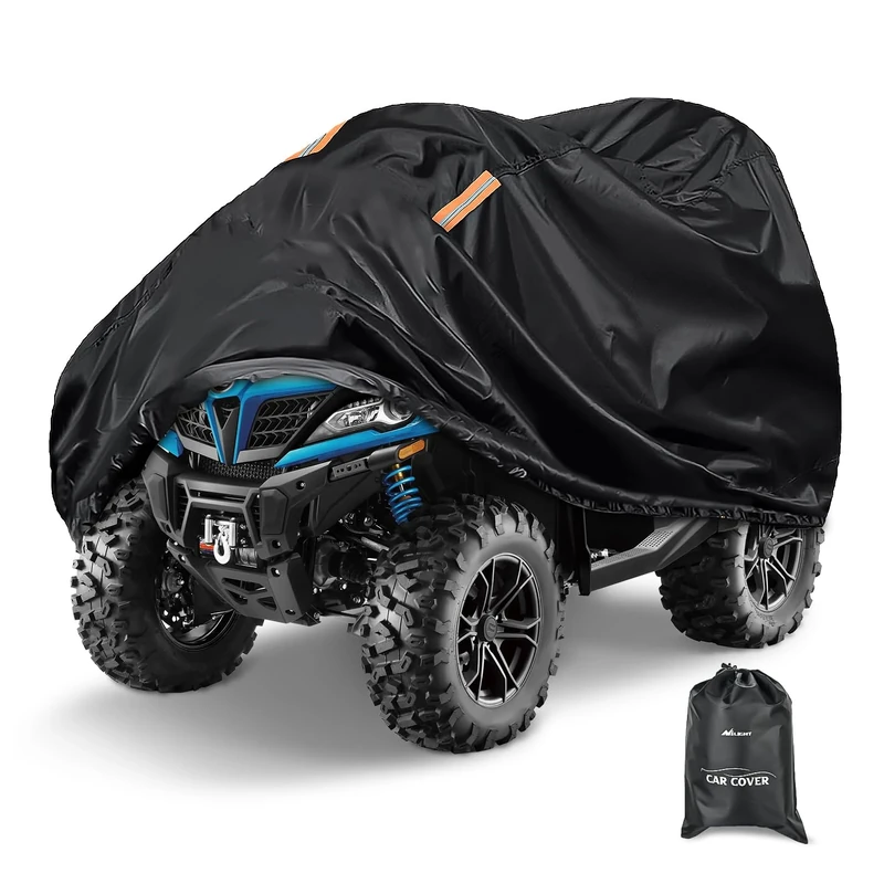 Nilight ATV Cover Waterproof 420D Heavy Duty Ripstop Material Black Protects 4 Wheeler from Snow Rain All Season All Weather UV Protection Fits up to 86"(86'' Lx48''W x 38''H)