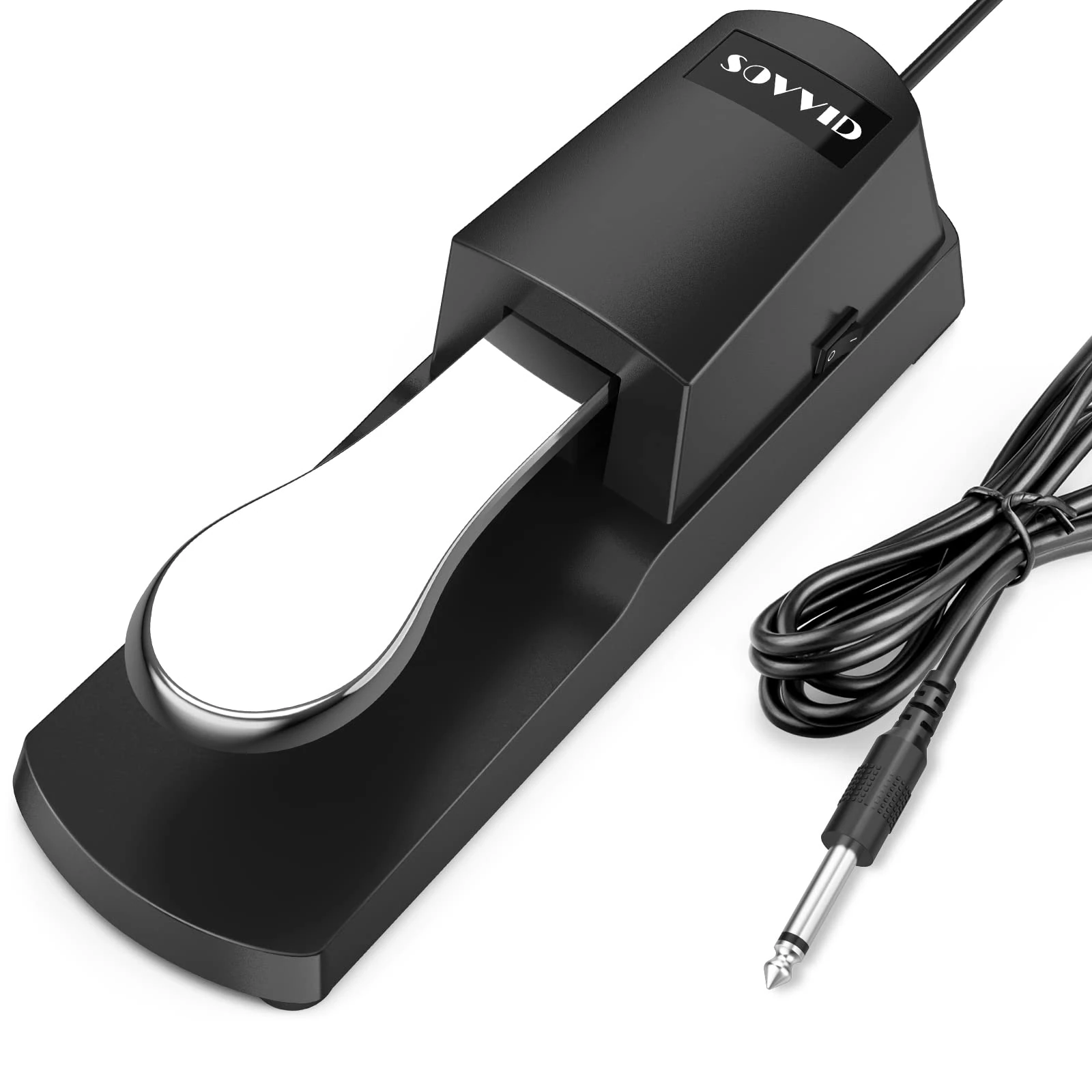 Sovvid Sustain Pedal for Keyboard, Universal Sustain Pedal with Classic Straight Plug, Piano Foot Pedal for All Brands Electronic Keyboards, MIDI Keyboards, Digital Pianos, Yamaha (Black)