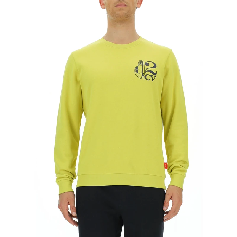 Citroën O102944-I002 ROUND NECK SWEATSHIRT 2CV&Car Shape Small Print C23W Sweatshirt Men's Celery Size M