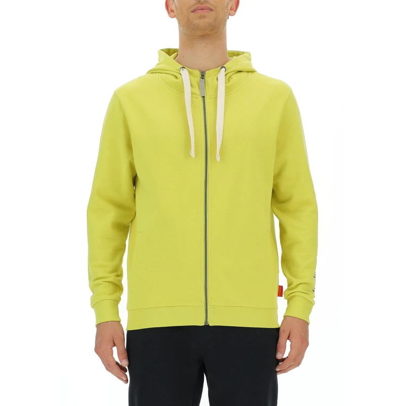 Citroën O102941-I002 HOODED SWEATSHIRT FULL ZIP Vintage Logo Sleeve Print W/Side Pockets C23W Sweatshirt Men's Celery Size M - Image 1