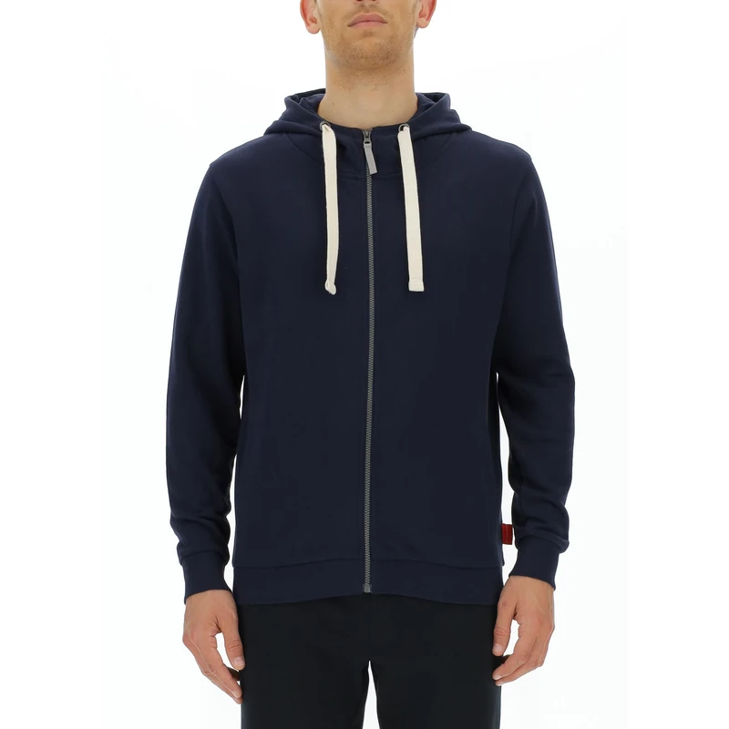 Citroën O102941-A928 HOODED SWEATSHIRT FULL ZIP Vintage Logo Sleeve Print W/Side Pockets C23W Sweatshirt Men's Night Blue Size L