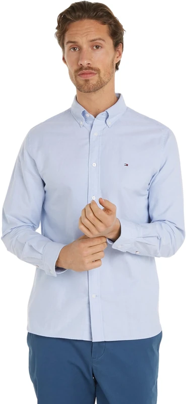 Tommy Hilfiger Men's Long Sleeve Oxford Shirt - Cloudy Blue XS - Image 1