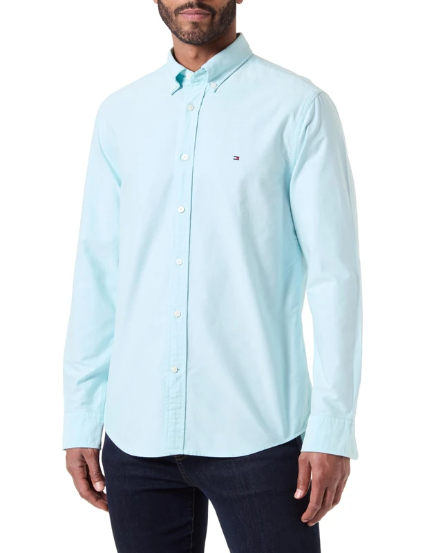 Tommy Hilfiger Men's Heritage Oxford RF Shirt - Bright Sky, XS
