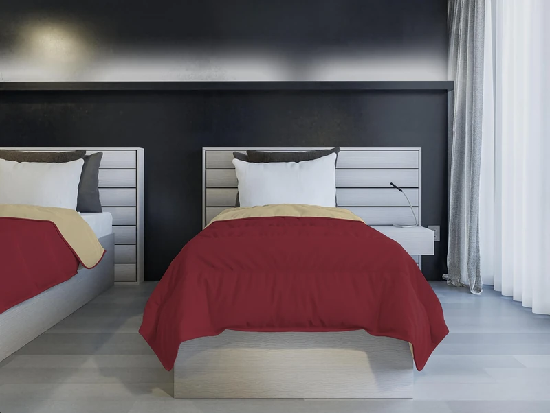 Italian Bed Linen FIRE RESISTANT SUMMER JACKET TWO-COLORED TAIA, Burgundy/Cream 150 x 200 cm