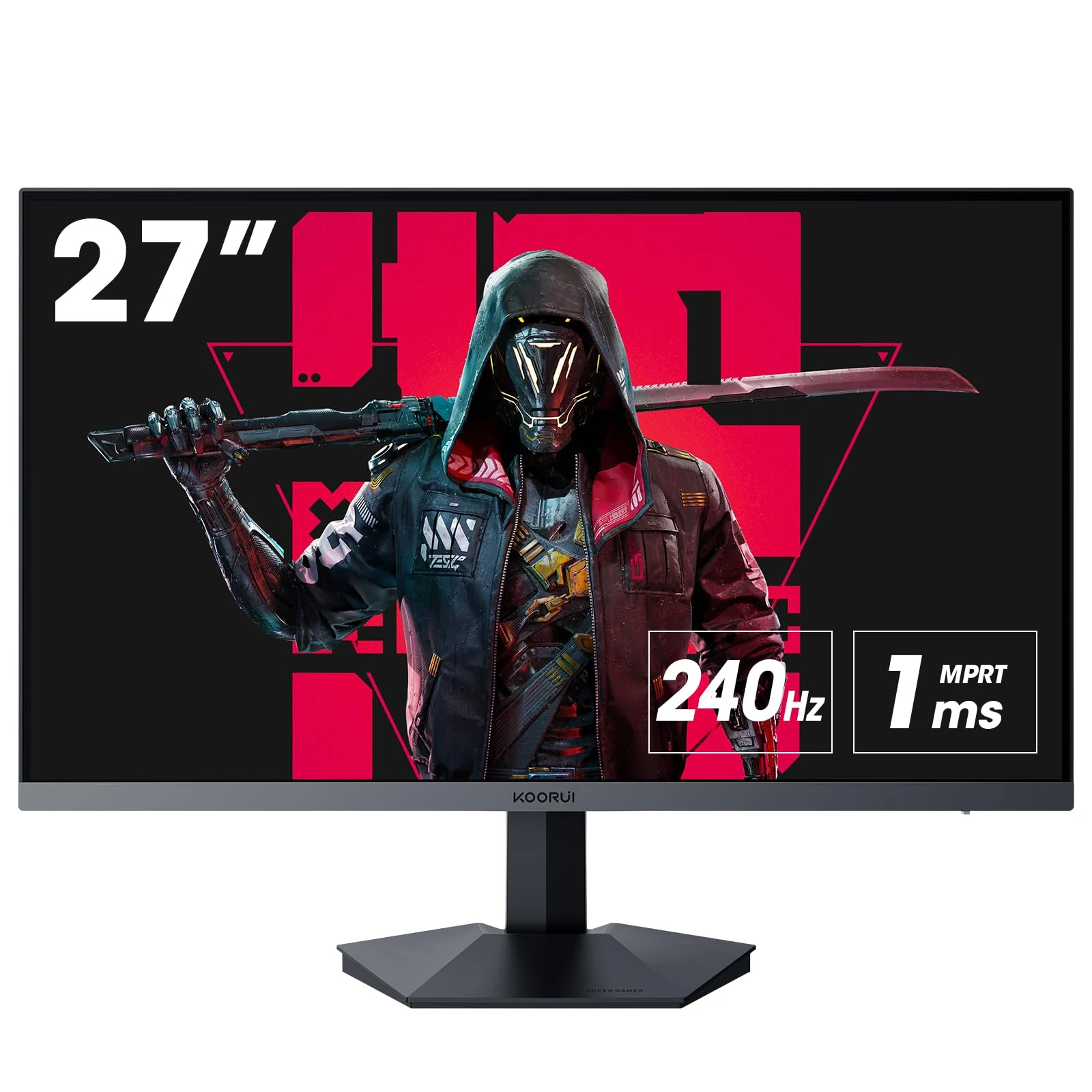 KOORUI 27 Inch 240Hz Gaming Monitor, FHD 1080P, 1ms, VA, DCI-P3 90%, Adaptive Sync, HDMI/DP