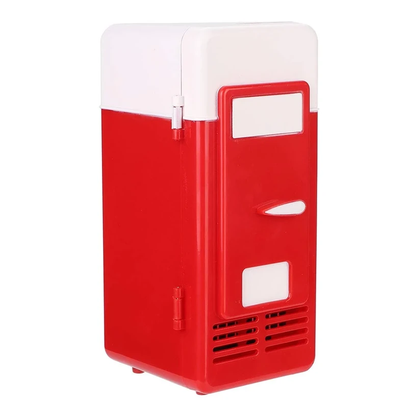 Generic Mini Portable USB Office Dual Use Refrigerator (Red)