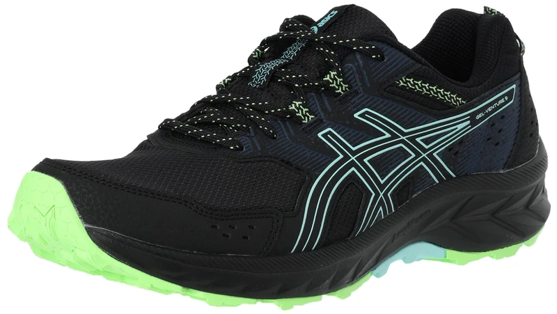 ASICS 1011B486-008 Gel-Venture 9 Men Black/Illuminate Mint UK 12