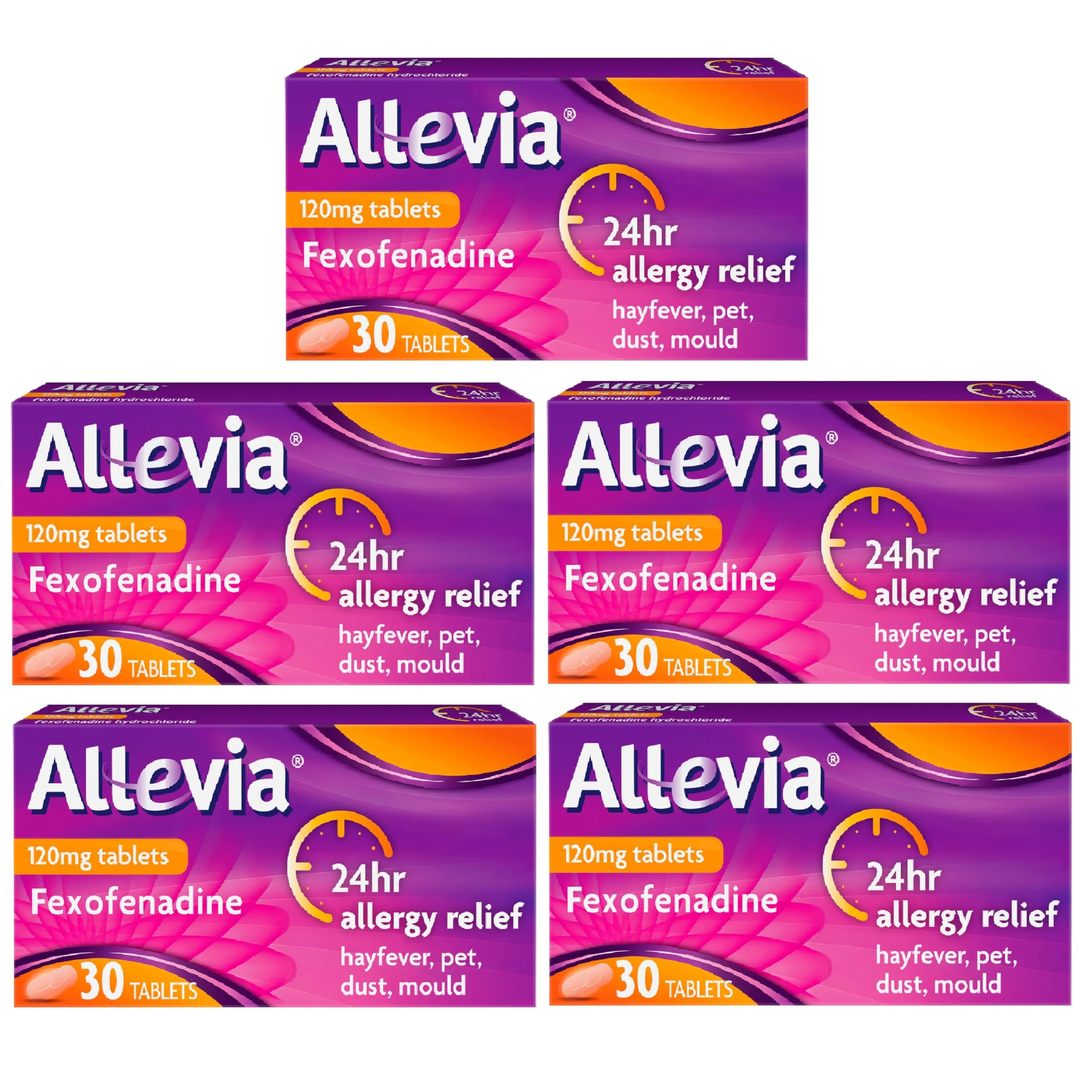 Allevia Allergy Tablets | 120mg Fexofenadine | 24hr Relief Acts within 1 Hour | Non-drowsy in Most People | Relieves Hayfever, Pet, Dust and Mould Allergies | 150 Tablets