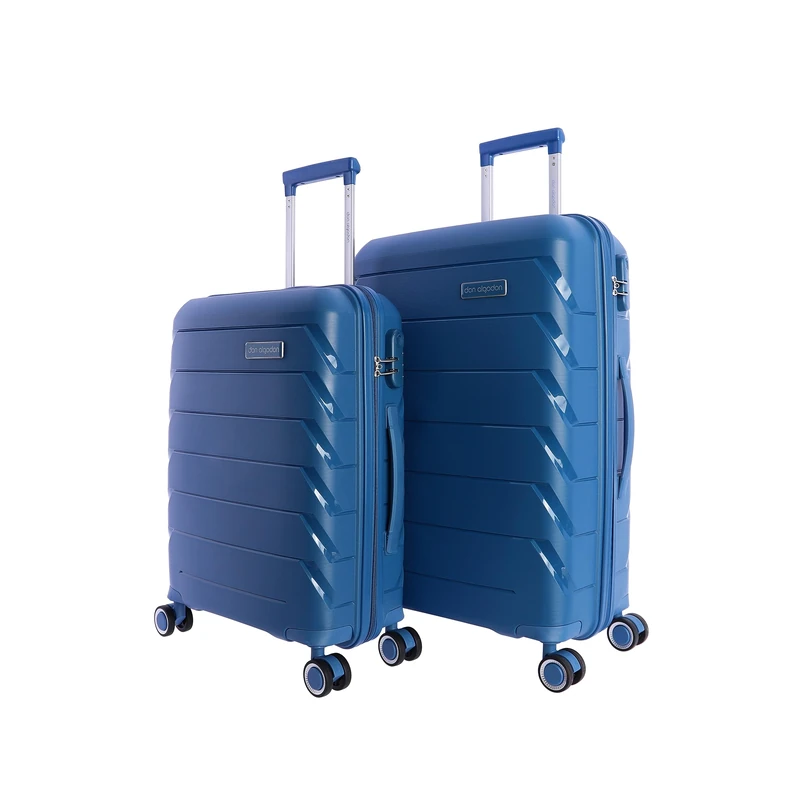 DON ALGODON - Cabin Travel Suitcases - Cabin Suitcase 55x40x20 - Travel Suitcase - Heavy Duty Cabin Suitcase - Trolley Luggage for Aircraft with 4 360º Wheels and Lock, Blue, 64x44x24 cm, Cabin +