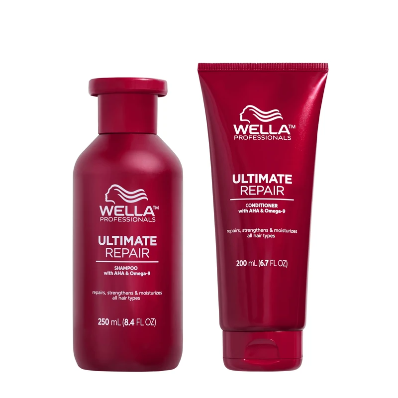 Wella Professionals Repair and Rebuild Professional Hair Care Duo for All Types of Hair Damage, Ultimate Repair Shampoo 250ml and Conditioner 250ml Bundle