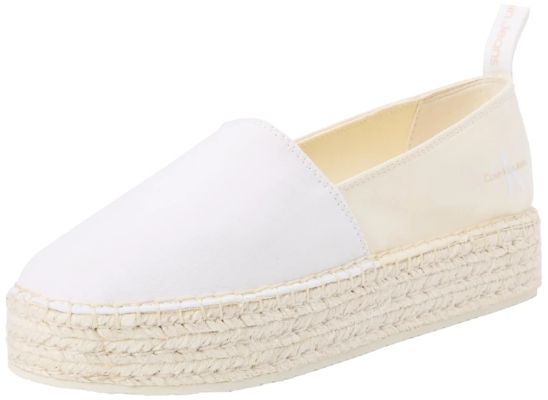 Calvin Klein Jeans Women's Platform Espadrilles, Multicolor (Creamy White/White), 7