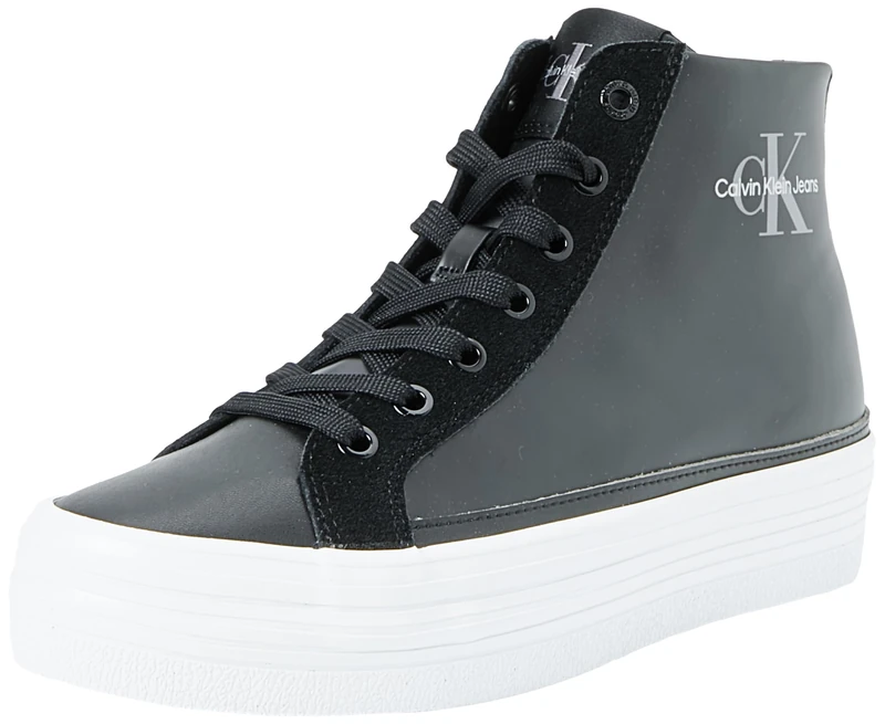 Calvin Klein Jeans Women's Flat Vulcanised Trainers, Multicolor (Black/Stormfront), 6 - Image 1