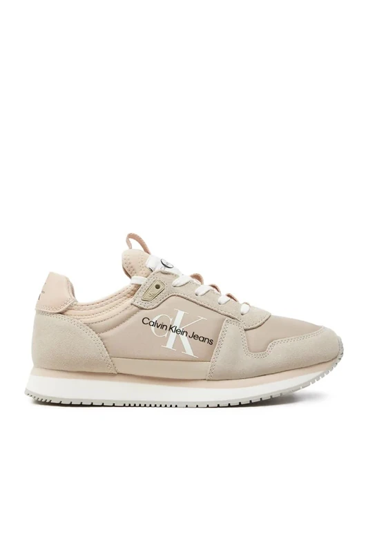 Calvin Klein Jeans Women Runner Sock Laceup NY-LTH W, Eggshell/Whisper Pink, 37 EU