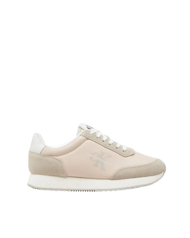 Calvin Klein Jeans Women Retro Runner Low LACE NY ML, Whisper Pink/Eggshell/White, 36 EU