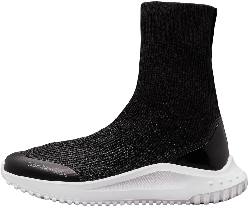 Calvin Klein Jeans Women EVA Runner HIGH Sock MTR, Black/Bright White, 39 EU - Image 1